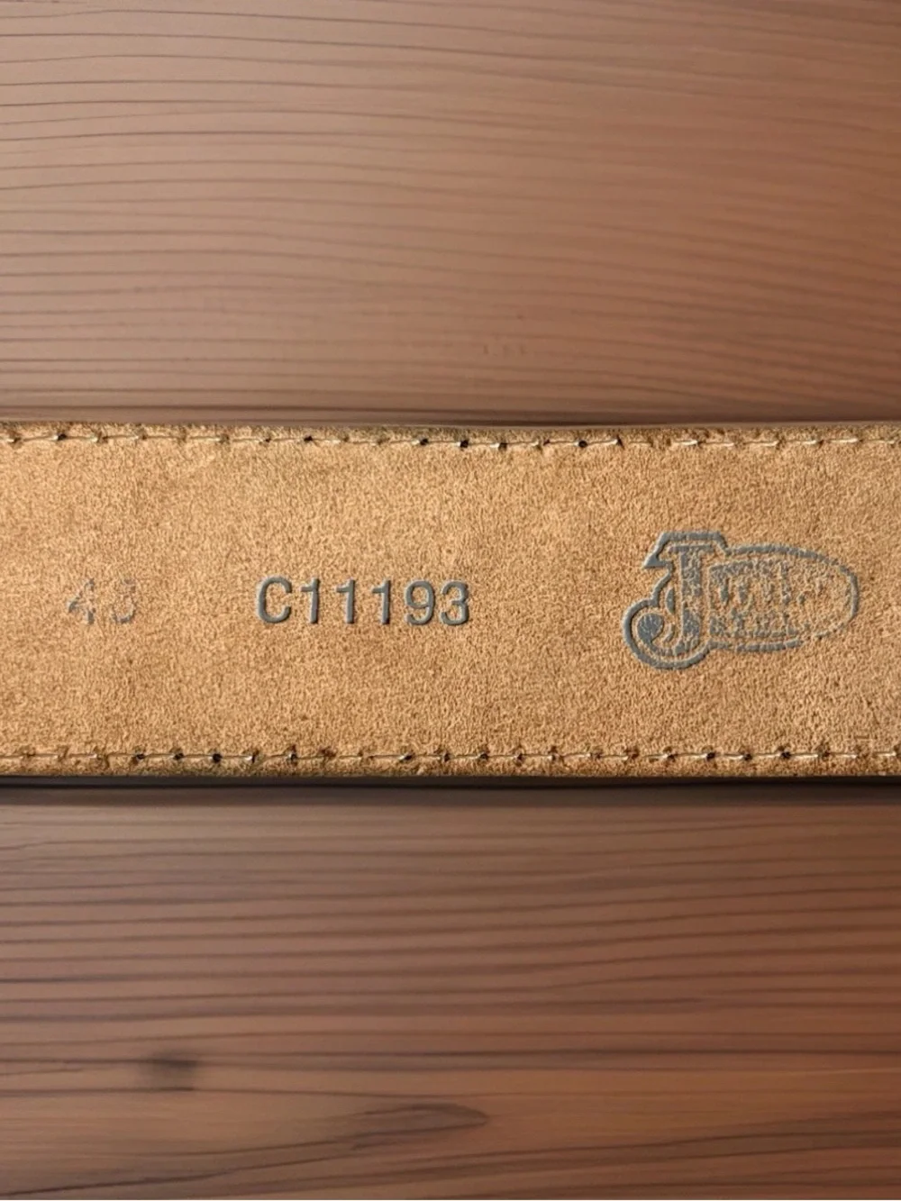 JUSTIN Belt Mens Size 45 Black Tooled Leather Classic Longhorn C11193 Western